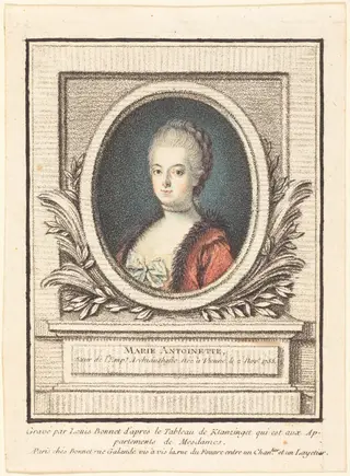 Marie-Antoinette, Dauphine, by Louis-Marin Bonnet, chalk, 1764