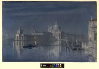 Santa Maria della Salute, Venice: Moonlight, by Edward John, Sir Poynter, watercolor, 1868
