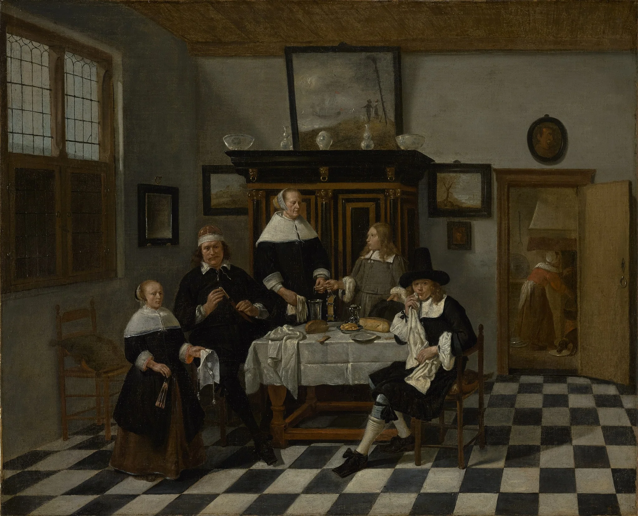 Family Group in an Interior, detail