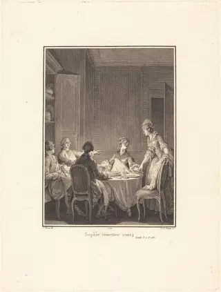 Sophie remettez-vous, by Nicolas Delaunay, ink, 1779