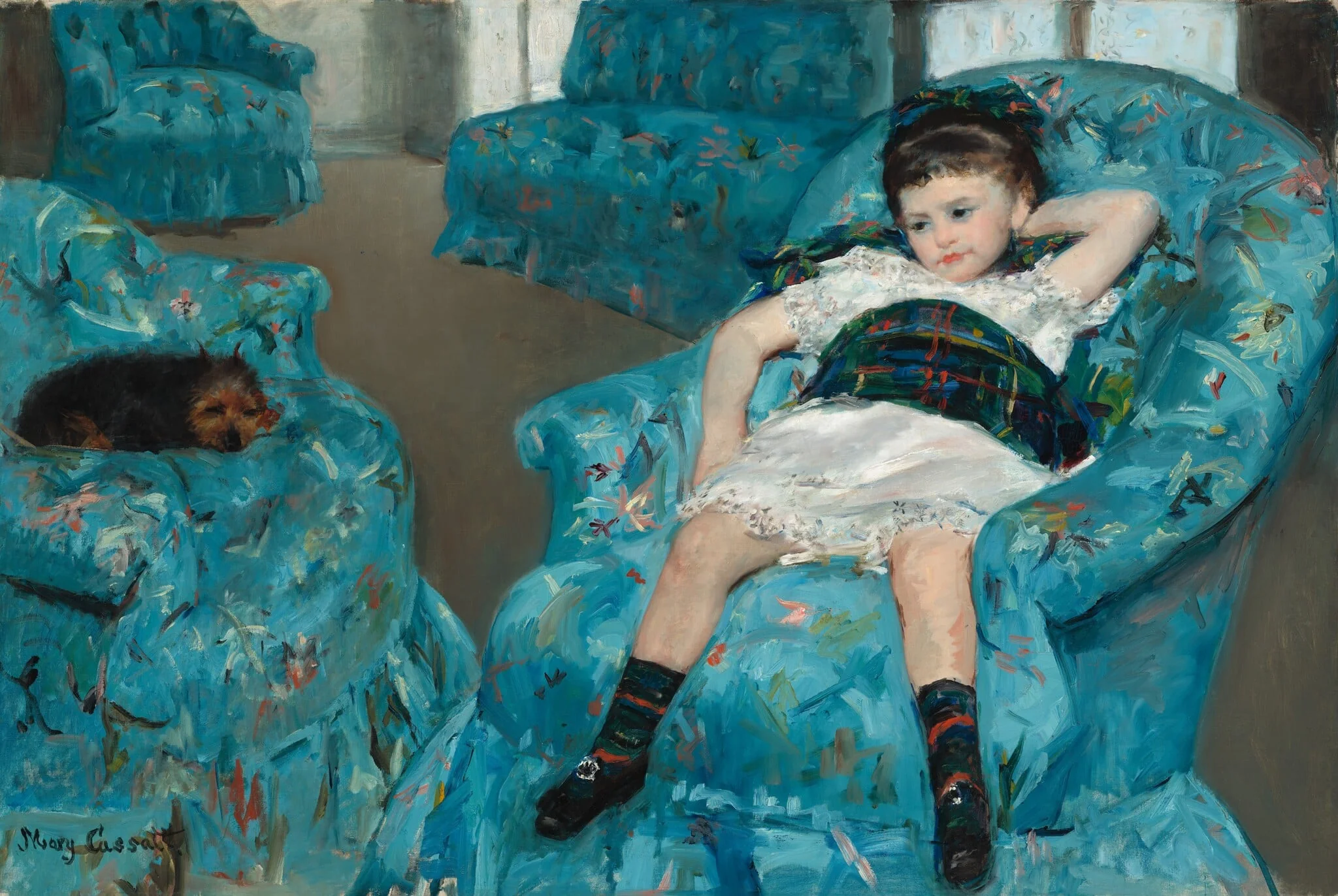 Little Girl in a Blue Armchair, detail