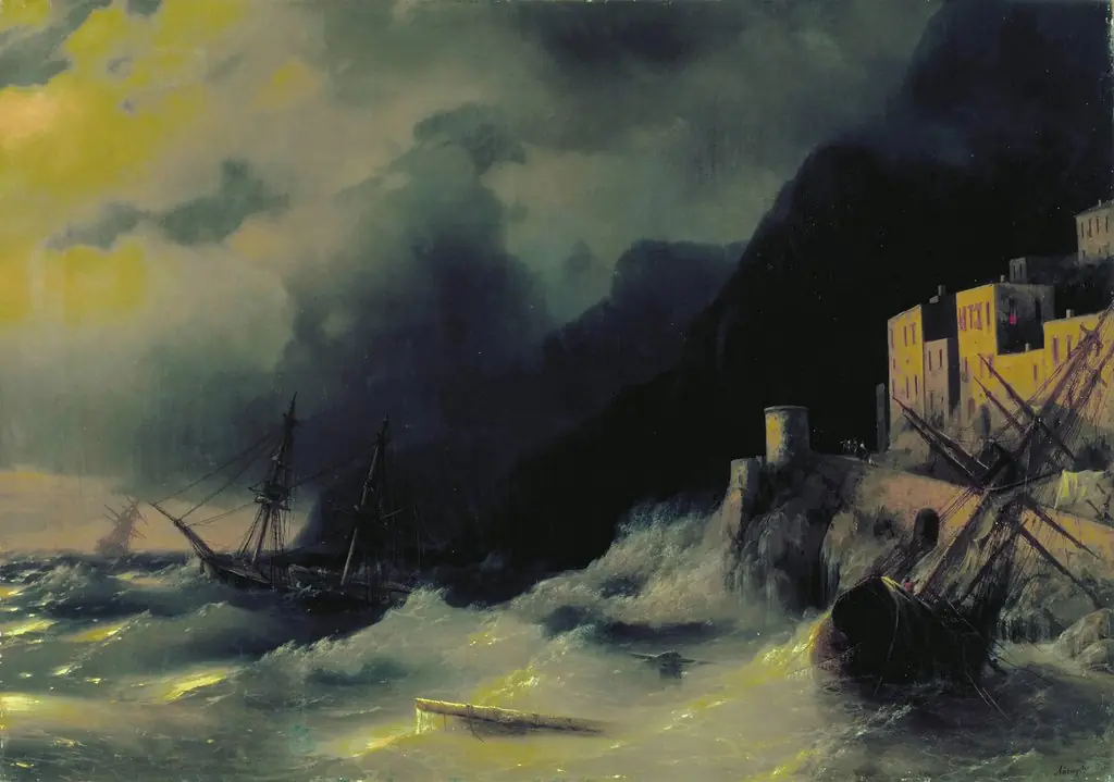 Storm at sea, by Ivan Aivazovsky, oil, 1850