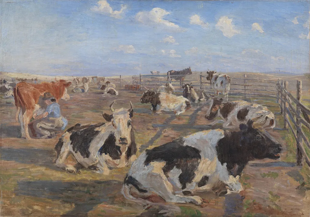 The Milking Place at Meilgård, by Theodor Philipsen, oil, 1892