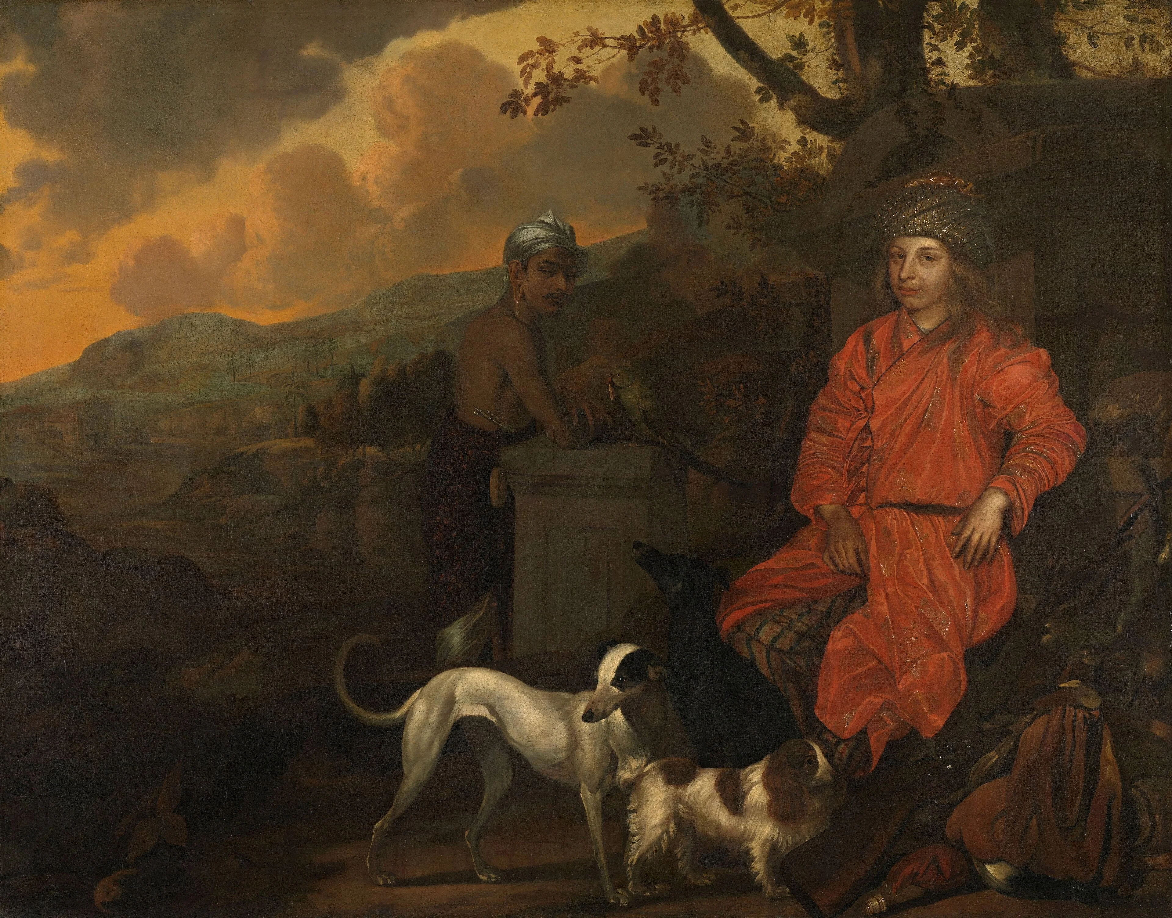 Portrait of Philippus Baldaeus and Gerrit Mossopotam, detail
