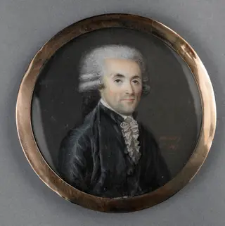 Portrait of a man on ivory, by Edme Quenedey des Ricets, ivory, 1794