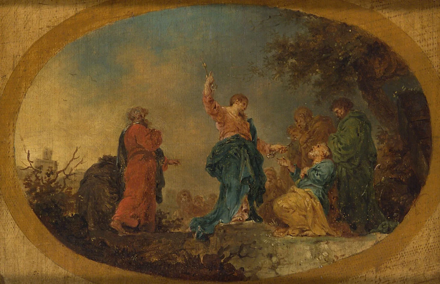 Schlüsselübergabe an Petrus, detail