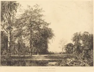 Aux environs de Paris, by Maxime Lalanne, ink, 1856