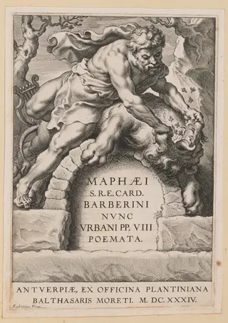 Title Page for Maffeo Barbarini, Poemata, by Cornelis Galle I, ink, 1634