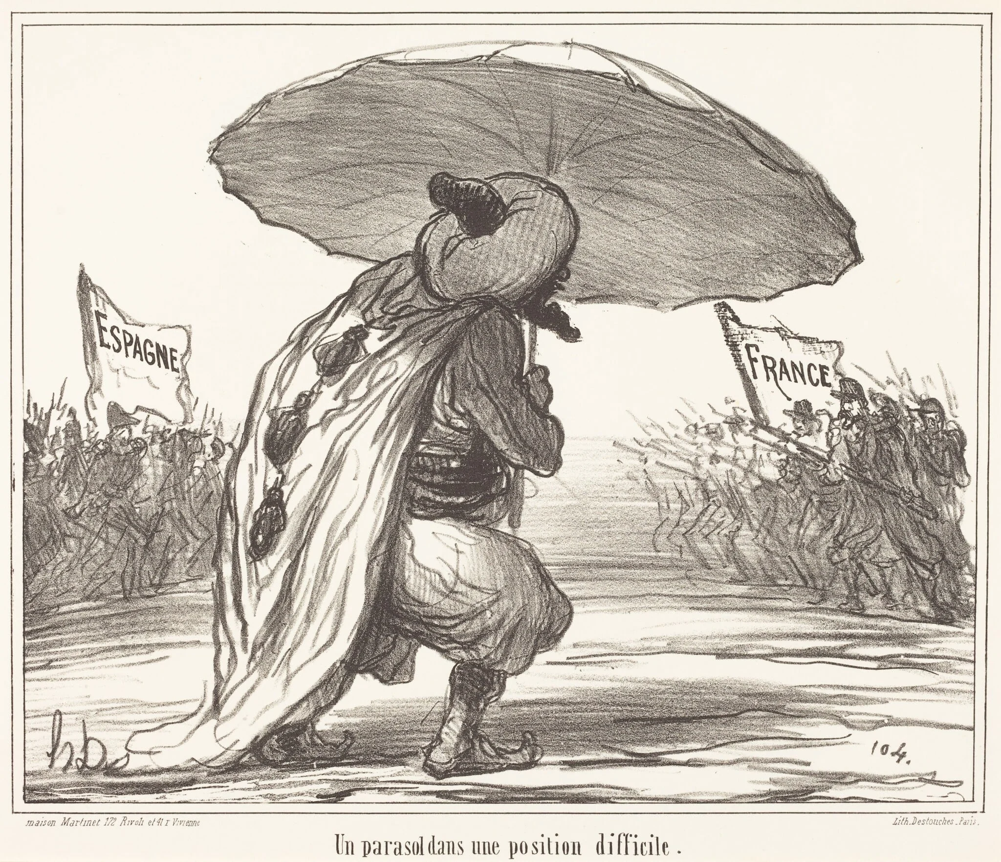 Un Parasol dans une position difficile, detail