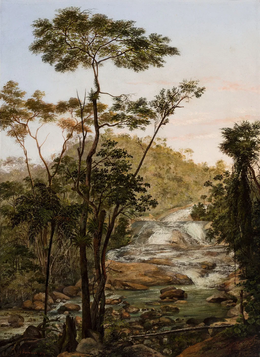 Cascata dos Bulhões (atribuído), by Nicola Antonio Facchinetti, oil, 1869