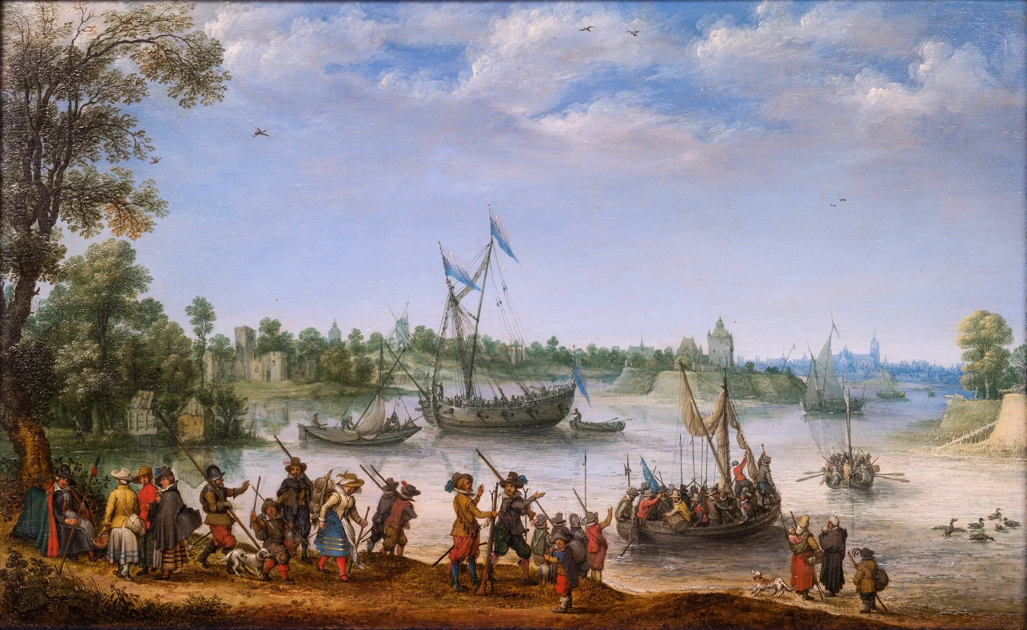 The Departure of the Pilgrim Fathers from Delfshaven on their Way to America, detail
