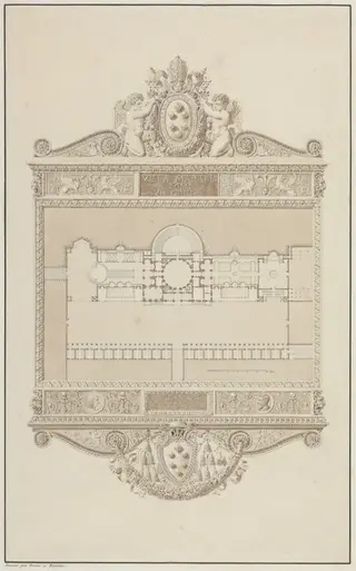 Villa Madama a Rome, by Charles Percier, graphite, 1809