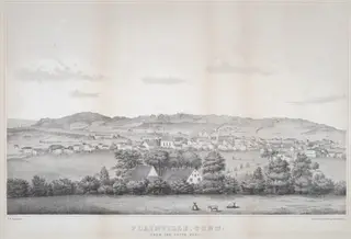 Plainville, Conn. From The South West, by Titus H. Darrow, ink, 1855