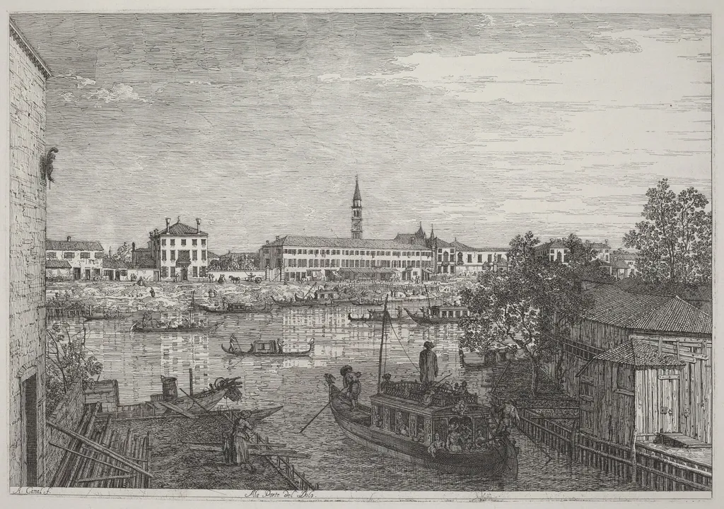 Ale Porte del Dolo, by Canaletto, ink, 1740