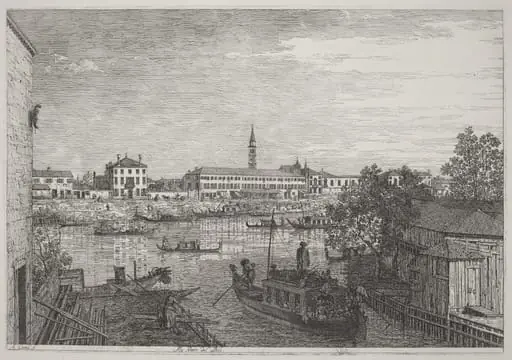 Ale Porte del Dolo, by Canaletto, ink, 1740