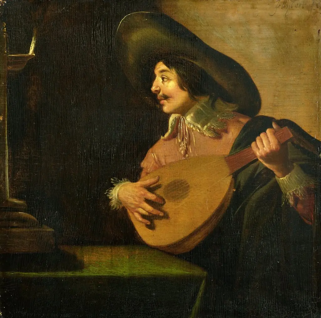 The lute player, by Jan van Bijlert, oil, 1635