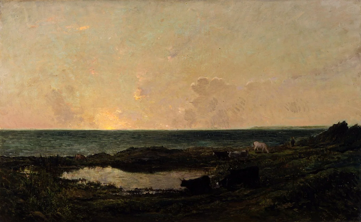 Sunset on the Coast at Villerville, detail