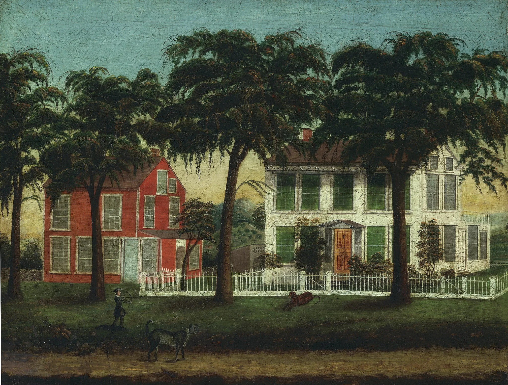 Houses on the Fox River, Illinois, detail
