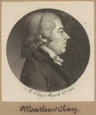 Matthew Clay, by Charles B. J. Févret de Saint-Mémin, ink, 1800