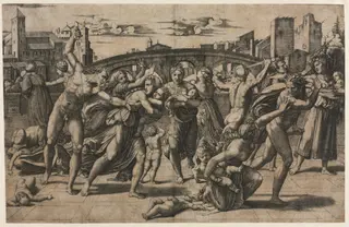 Massacre of the Innocents (With the Fir Tree), by Marcantonio Raimondi, 1512