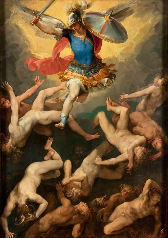 The Archangel Michael and the Rebel Angels, detail