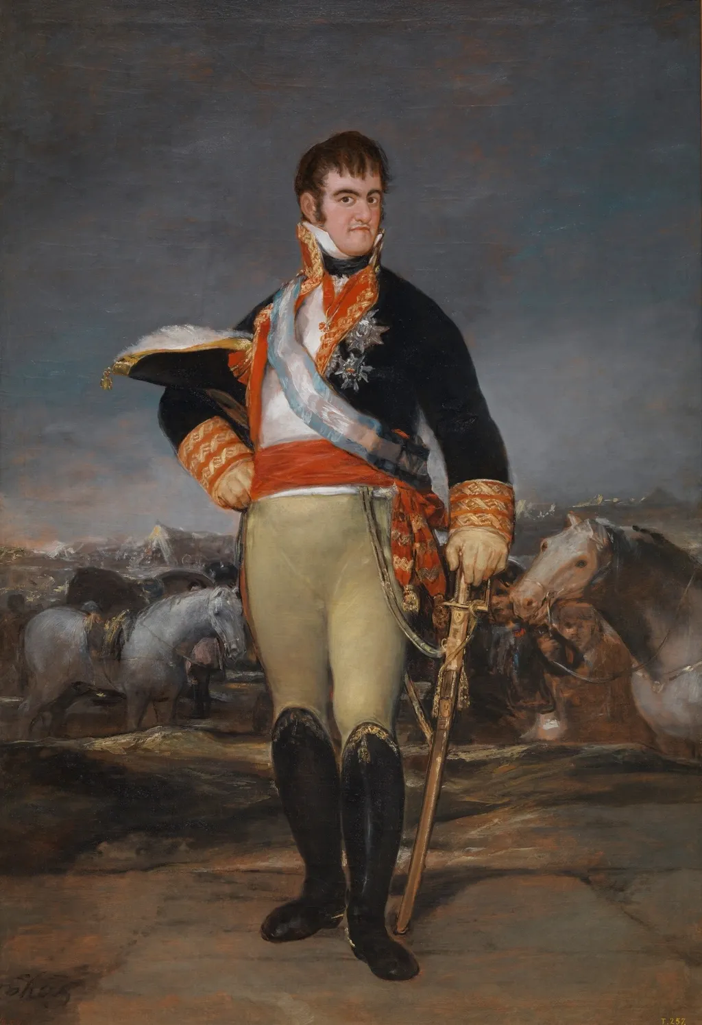 Ferdinand VII at an Encampment, by Francisco Goya, oil, 1815