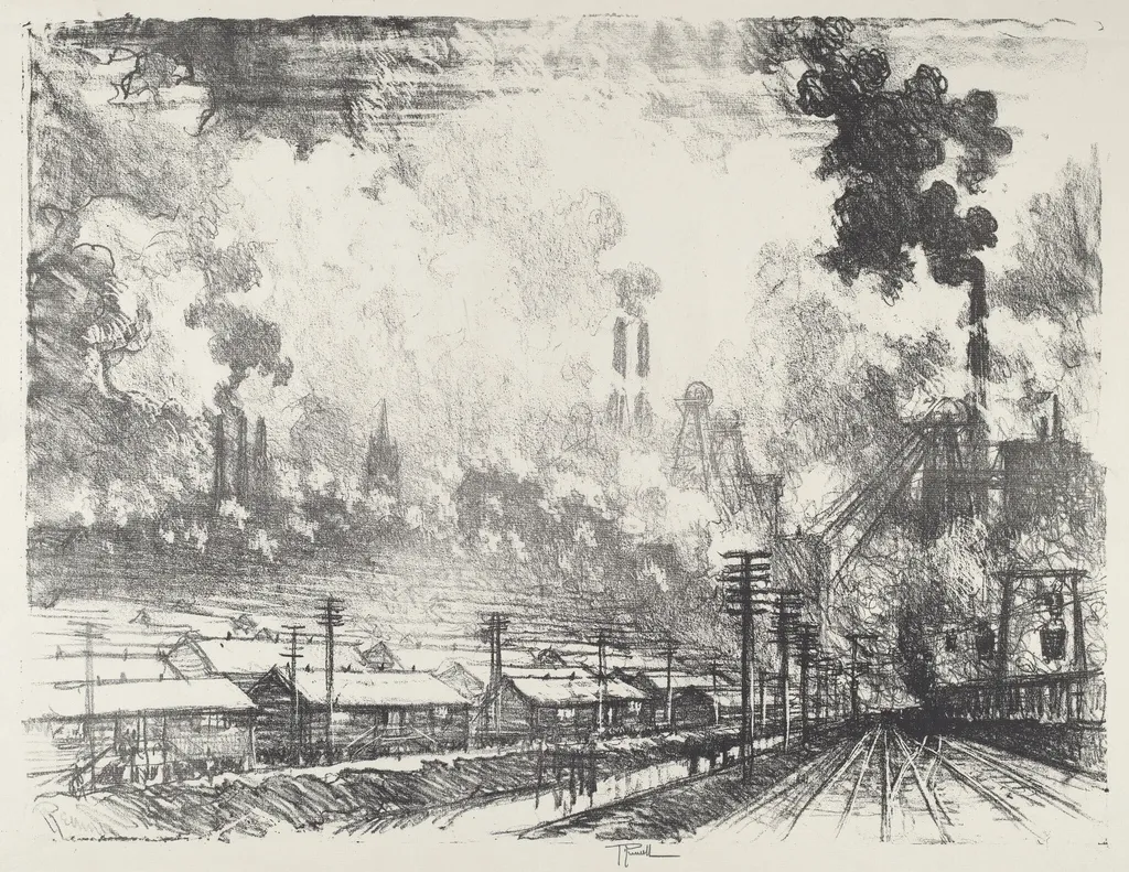 The Coal Mine, by Joseph Pennell, ink, 1916