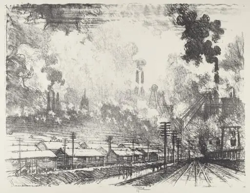 The Coal Mine, by Joseph Pennell, ink, 1916