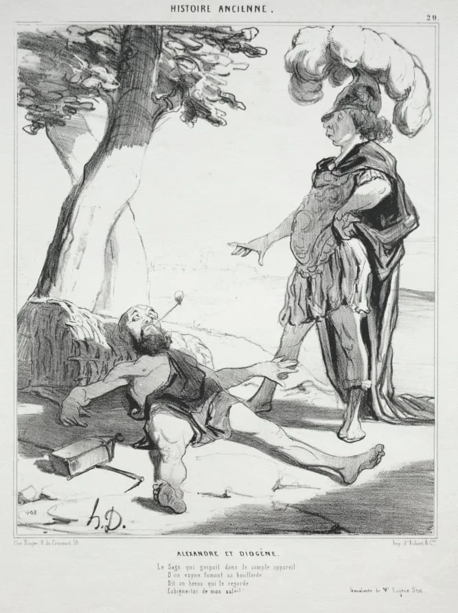 Alexander and Diogenes, detail