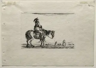 Caprices:  Mounted Cavalier, by Stefano Della Bella, 1642