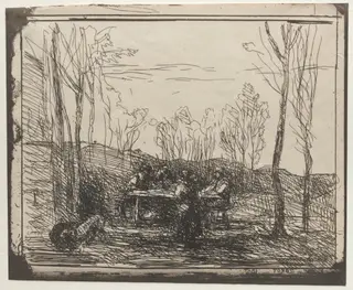Breakfast in a Glade, by Jean Baptiste Camille Corot, 1857