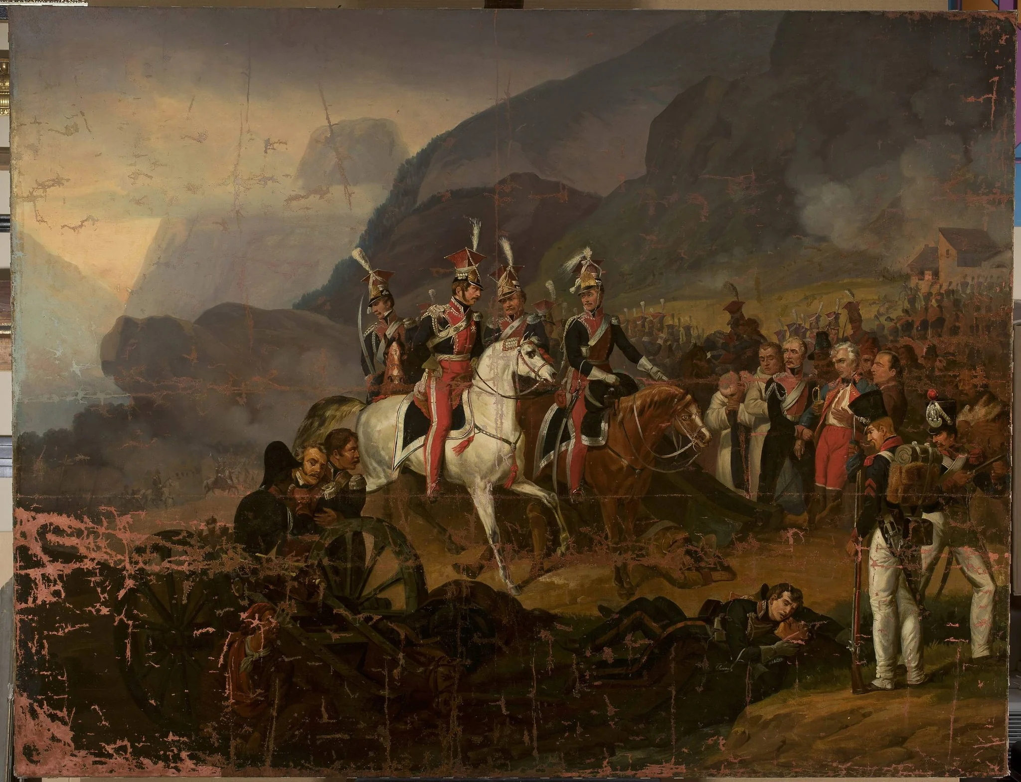 Battle scene: Wincenty Krasiński receives the report from Kozietulski after the battle of Somosierra (copy, after Horace Vernet), detail