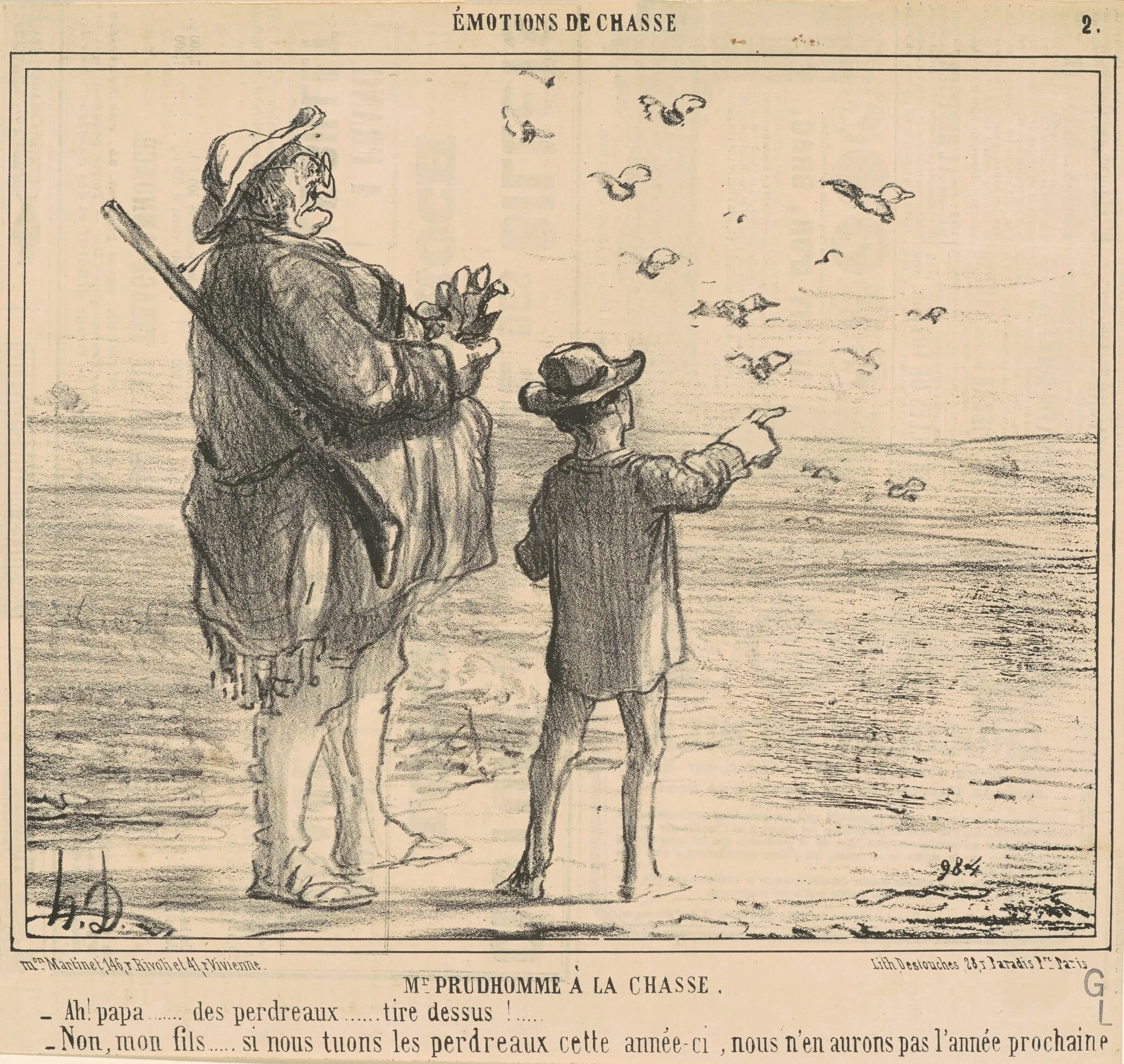 Mr 'Prudhomme a la chasse, detail