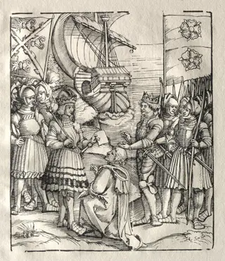 Maximilian Makes Peace with Henry VII, by Peter Flötner, 1525