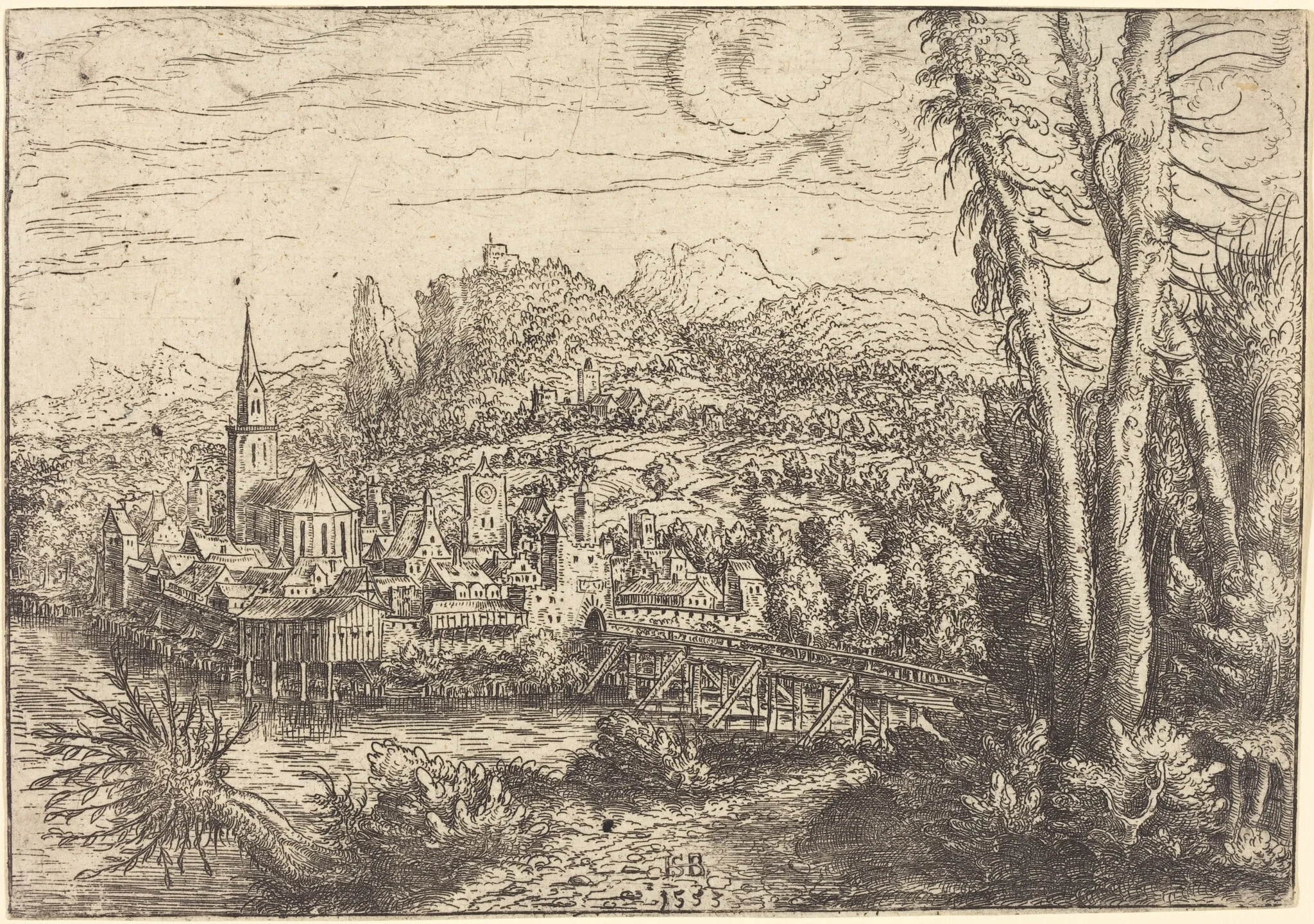 View of a City near a River, detail