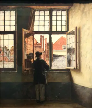 The man at the window, by Henri de Braekeleer, oil, 1873