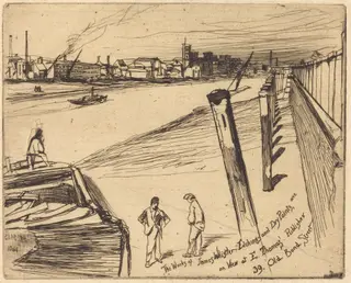 Millbank, by James McNeill Whistler, ink, 1861