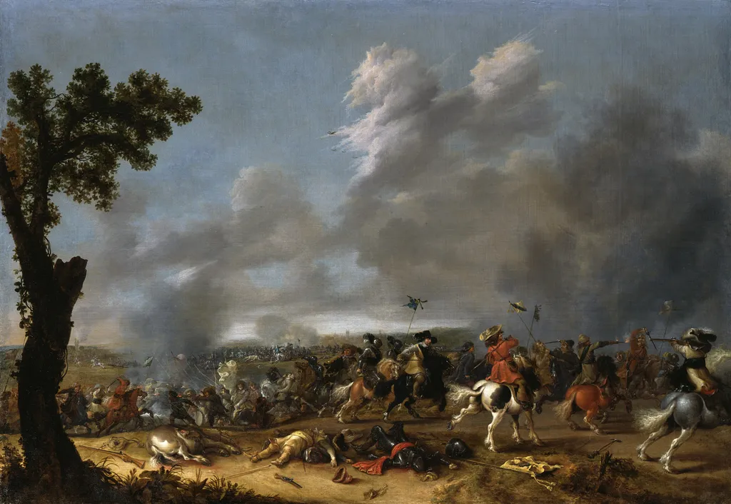 King Gustav Adolf II of Sweden in the Battle near Lützen, by Jan Asselijn, paint, 1635