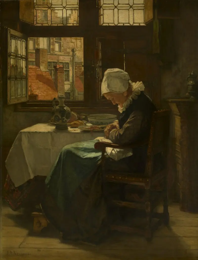Afternoon Nap, by Jan Antoon Neuhuys, oil, 1871