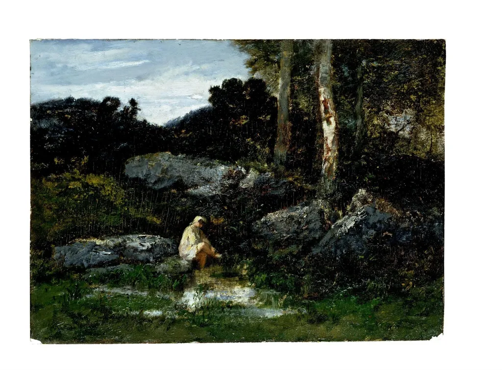 The Bather, by Narcisse Virgile Diaz de la Peña, oil, 1850