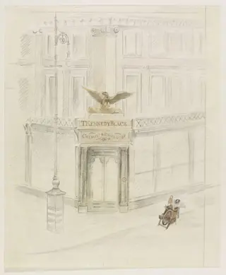 Chemist Shop, Circus Road, St. John's Wood, by Marx, watercolor