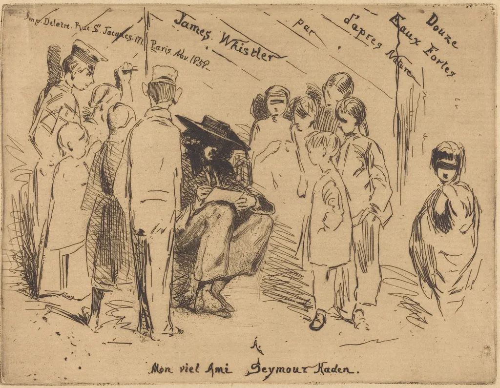 The Title Page for "Douze Eaux Fortes d'après Nature", by James McNeill Whistler, ink, 1858