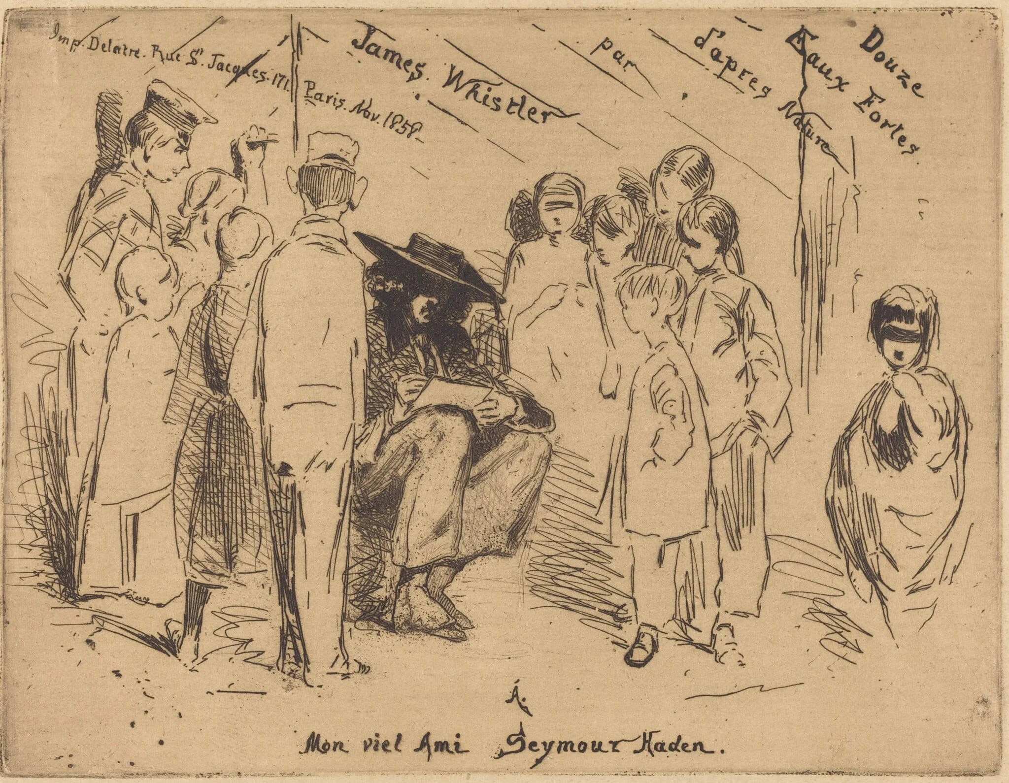 The Title Page for "Douze Eaux Fortes d'après Nature", detail