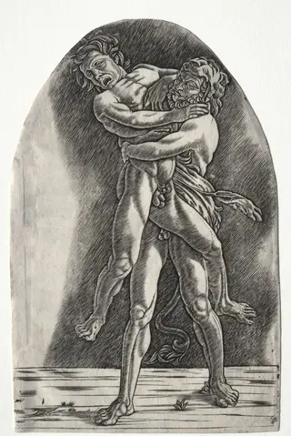 Hercules and Antaeus, by Master of the Year 1515, 1510