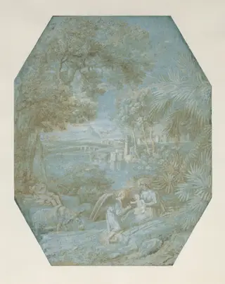 Landscape with the Rest on the Flight into Egypt, by Claude Lorrain, unspecified, 1645
