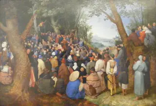 Sermon of Saint John the Baptist, by Jan Brueghel, the elder, oil, 1600