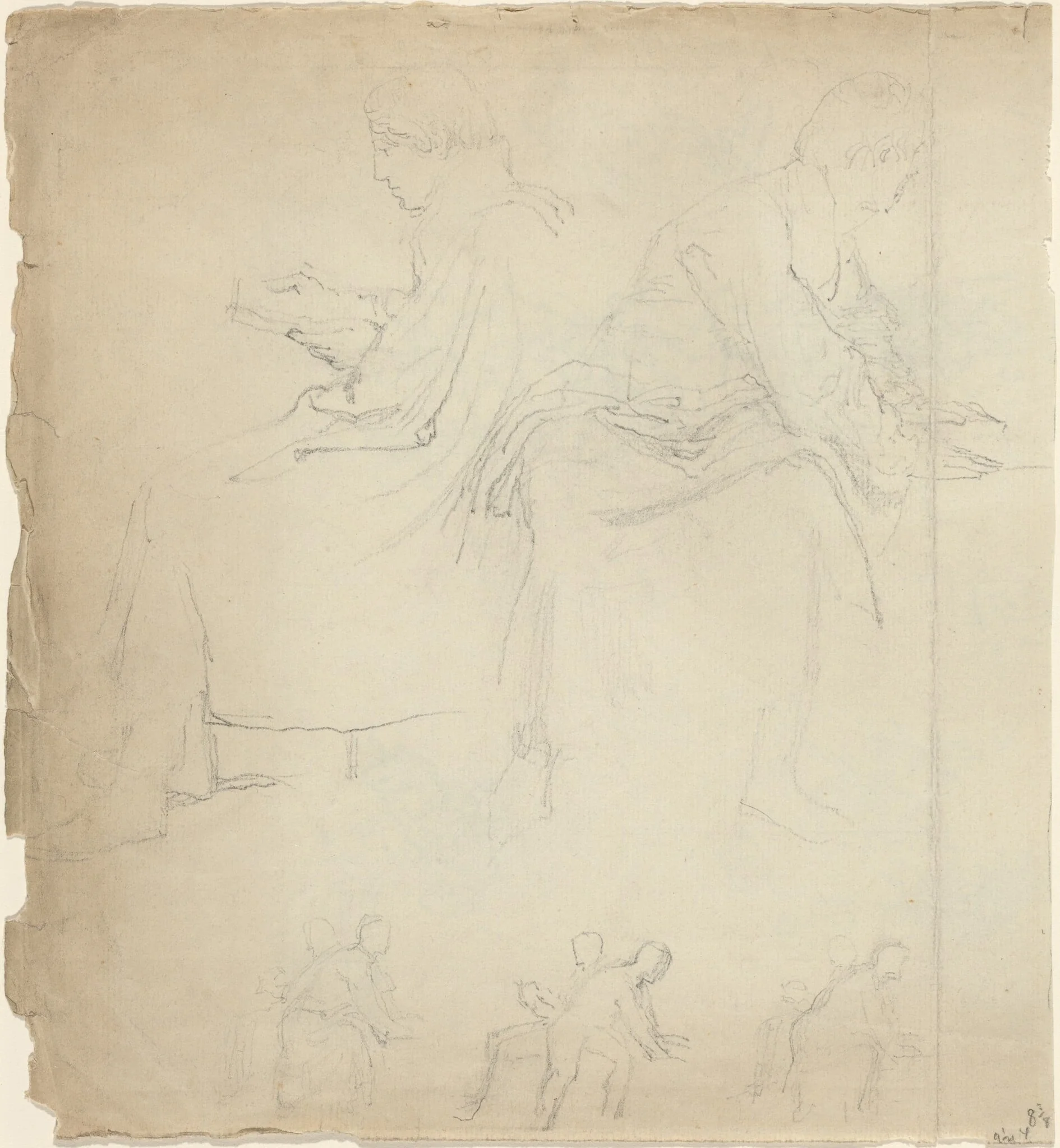 Sheet of Studies [recto and verso], detail