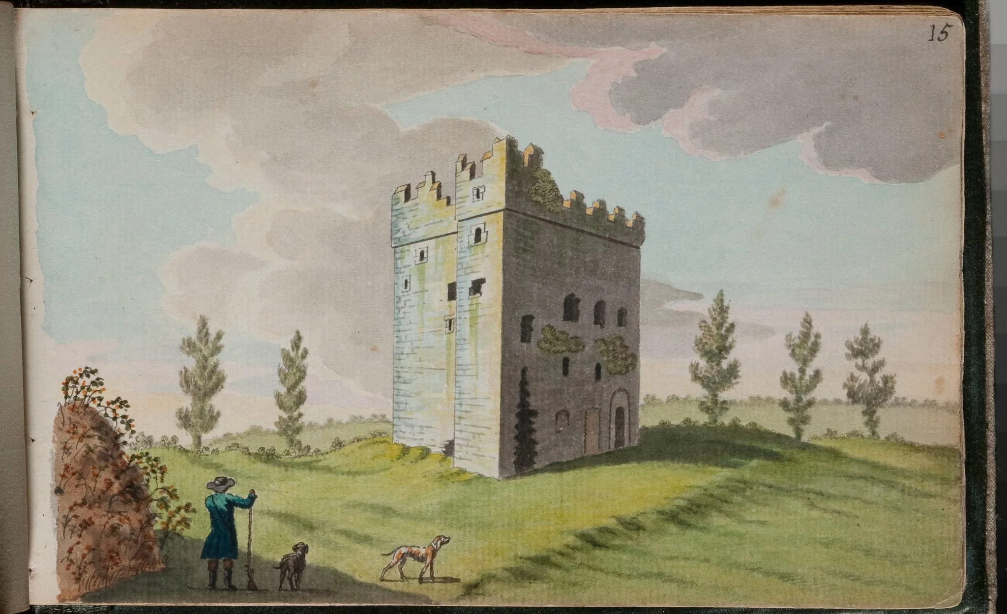 View of Kilgoben [Kilgobbin] Castle, 5 miles from Dublin [...], detail