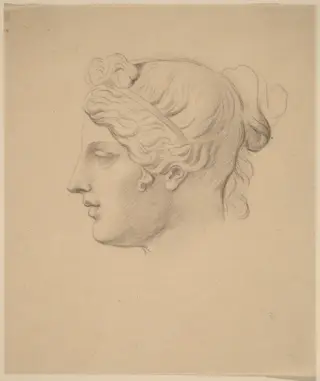 Classical Head in Profile, by Horatio Greenough, graphite, 1828