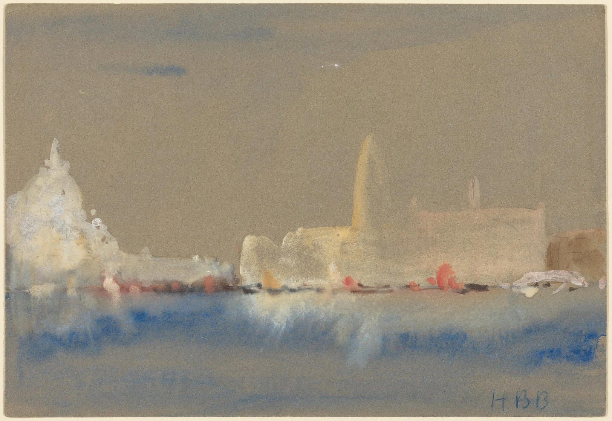The Salute and the Palazzo Ducale from the Bacino di San Marco, detail